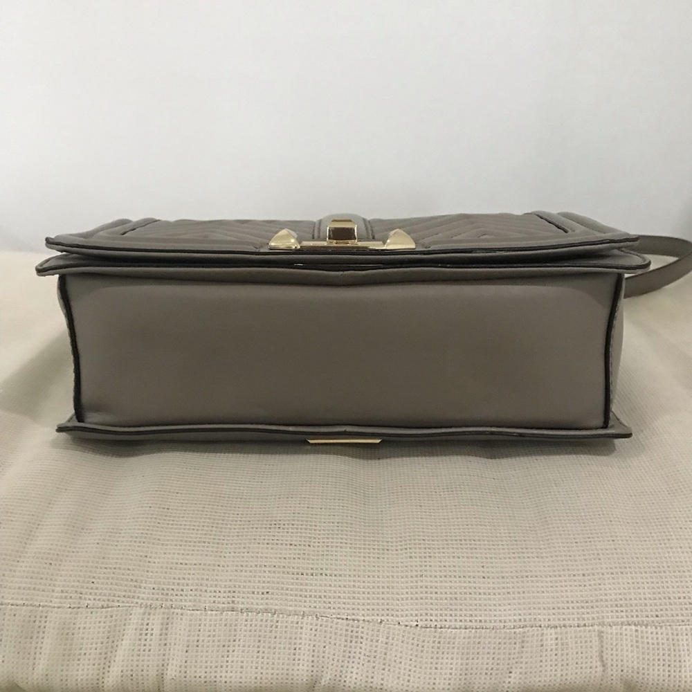 Rebecca Minkoff Geo Love Medium Chevron Crossbody Bag Gray/Taupe/Mushroom - Picture 11 of 14